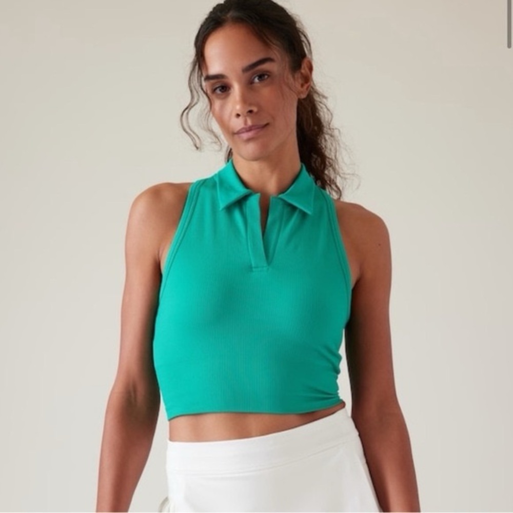 Athleta Aurora Seamless Crop Polo Tank